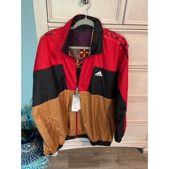 adidas Men's CNY Reversible Woven Jacket - Red nwt large - Picture 1 of 8